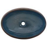 Countertop Basin Brown and Blue Oval 59x40x15 cm Ceramic 155087