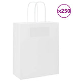 ZNTS Paper Bags 250 pcs with Handles White 18x8x22 cm 4101614