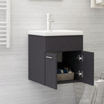 ZNTS Sink Cabinet with Built-in Basin Grey Engineered Wood 3070813