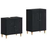 2 Piece Bathroom Cabinet Set ALKMAAR Black Engineered Wood 3417586