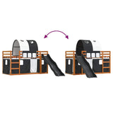 Bunk Bed without Mattress with Slide White and Black 90x200 cm 3284140