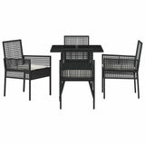 Garden Dining Set 5 pcs Black Poly rattan 3334924