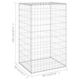 147812 Gabion Wall with Covers Galvanised Steel 60x50x100 cm