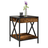 Coffee Table with Infinity LED Smoked Oak 40x40x49 cm 847694