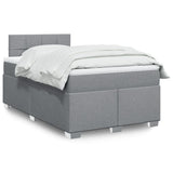 Box Spring Bed with Mattress Light Grey 120x200 cm Fabric 3285855