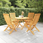 ZNTS 5 Piece Garden Dining Set Solid Teak Wood 3059582