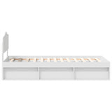 Bed Frame with Headboard White 90 x 190 cm Solid Pine Wood 3412952
