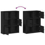Bookcase Black Oak 60x24x76.5 cm Engineered Wood 860383