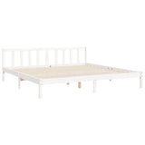 Bed Frame without Mattress White 200x200 cm Solid Wood Pine 3193032