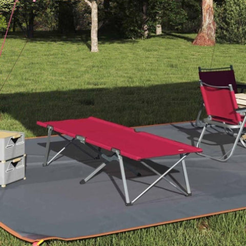 Folding Camping Bed Folding Red 62 x 194 x 42 cm Oxford fabric 42003118