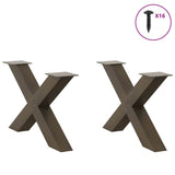 Coffee Table Legs X-Shaped 2 pcs Natural Steel 70x cm Steel 4012967