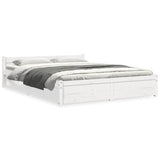 Bed Frame without Mattress White Solid Wood 140x190 cm 815025