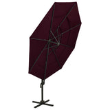 4-Tier Garden Parasol with Aluminium Pole Bordeaux Red 3x3 m 313832