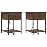 Bedside Cabinet 2 pcs Brown Oak 42 x 41 x 56 cm Engineered Wood 859429