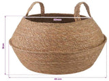 Plant Pot with Handles 2 pcs Natural 45 x 36 cm 100% Seagrass 42012259