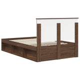 Bed Frame with Headboard Brown Oak 120 x 200 cm Solid Pine Wood 3411034