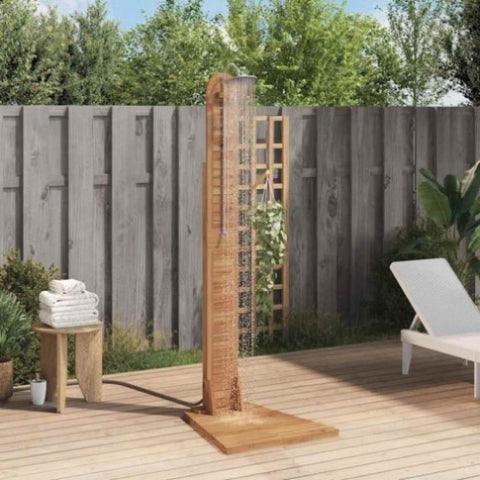 Garden Shower Solid Teak 70x75x204 cm 44667