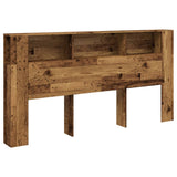 Headboard Cabinet Old Wood 200x18.5x102.5 cm Engineered Wood 856886