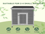 Wooden Duck House with Ramp, Double Doors, Openable Asphalt Roof, Ventilation Holes, Removable Base, T3398P425333