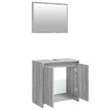 2 Piece Bathroom Furniture Set Grey Sonoma Engineered Wood 835698