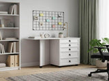 Rolling Cabinet with Drawers & Folding Top CORONA White 42040540