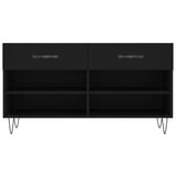 Shoe Bench Black 102x35x55 cm Engineered Wood 829733