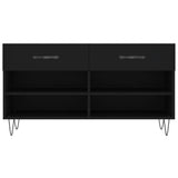 Shoe Bench Black 102x35x55 cm Engineered Wood 829733