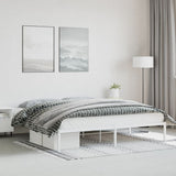 Metal Bed Frame without Mattress White 200x200cm 373680