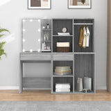 LED Dressing Table with Cabinets Grey Sonoma Engineered Wood 3120189