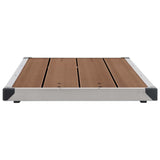 Outdoor Shower Tray WPC Stainless Steel 110x62 cm Brown 48204