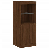 Sideboard with LED Lights Brown Oak 162x37x100 cm 3209148