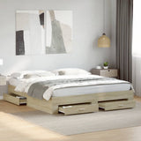 Bed Frame with Drawers without Mattress Sonoma Oak 200x200 cm 3280358