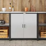 Kitchen Storage Cabinet HATTEM Silver 90 x 50 x 92 cm Steel 874986