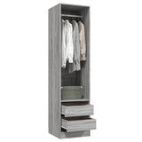 Wardrobe with Drawers Grey Sonoma 50x50x200 cm Engineered Wood 815349