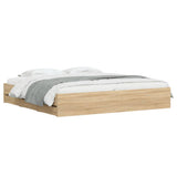 Bed Frame with Drawers without Mattress Sonoma Oak 200x200 cm 3207247