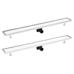 ZNTS Shower Drain with 2-in-1 Cover 103x14 cm Stainless Steel 146011