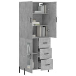 Highboard Concrete Grey 69.5x34x180 cm Engineered Wood 3195967