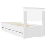 Bed Frame with Drawer White 75 x 190 cm Engineer Wood 3410756