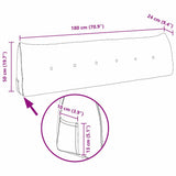 Back Pillow Cream 180 x 24 x 50 cm Fabric 42014564