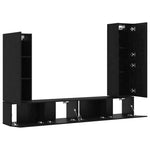 TV Cabinet Set Wall-mounted 4 pcs Black oak 30.5 x 30 x 110 cm 3332587