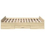 Bed Frame Sonoma Oak Engineered Wood Double Bed Frame 3280302
