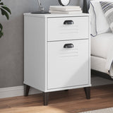 ZNTS Bedside Cabinet VIKEN White Solid Wood Pine 374914