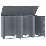 Wheelie Bin Storage for 3 Bins Grey 207x79x117 cm Steel 3279988