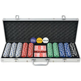 Poker Set with 500 Chips Aluminium 80182