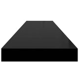 Floating Wall Shelf Black 120x23.5x3.8 cm MDF 323841