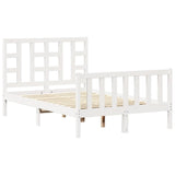 Bed Frame without Mattress White Small Double Solid Wood Pine 3191942