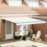 Retractable Awning White 400 x 300 cm Polyester and Steel 3330627