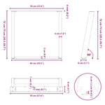 ZNTS vidXL Dining Table Legs U-Shaped 2 pcs White 70x cm Steel 4012793