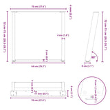 ZNTS vidXL Dining Table Legs U-Shaped 2 pcs Black 70x cm Steel 4012792