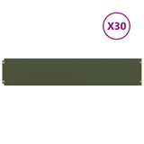 Lawn Edgings 30 pcs Olive Green 20x103 cm Cold-rolled Steel 860163